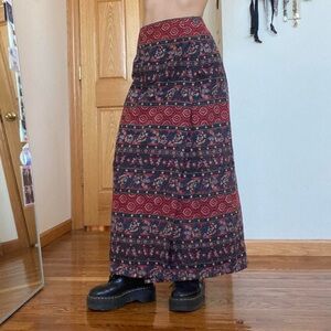 Vintage Patterned Maxi Skirt